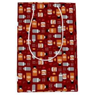 Bourbon Whiskey Pattern Medium Gift Bag