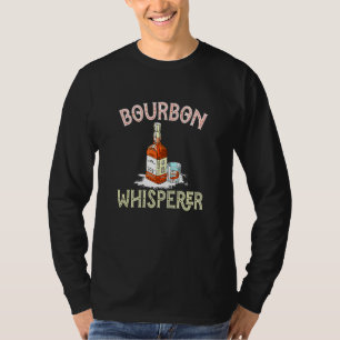 Bourbon Whisperer Graphic Bottle Of Whisky With Gl T-Shirt