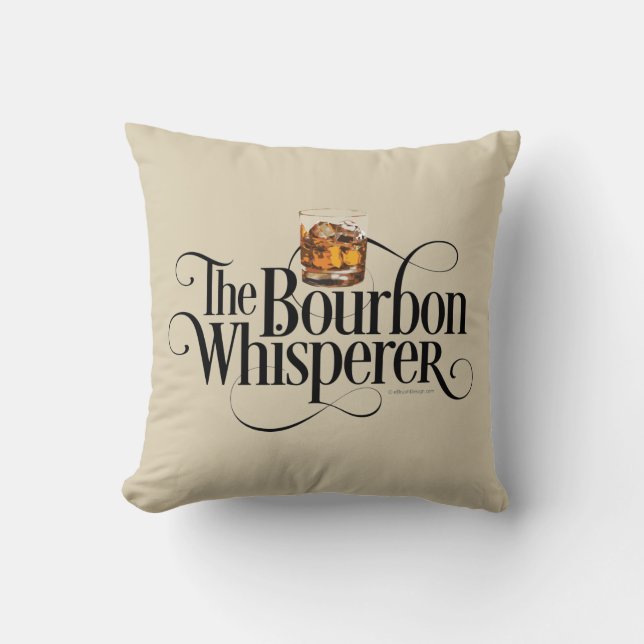 Bourbon Whisperer Throw Pillow (Front)