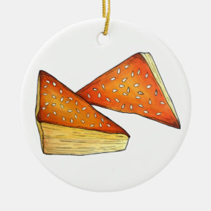 Bourekas Savory Pastry Israeli Food Jewish Cuisine Ceramic Ornament