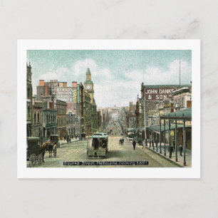 Bourke St., Melbourne, Australia Vintage Postcard
