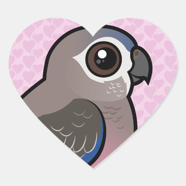 Bourke's Parrot Heart Sticker (Front)