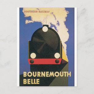 Bournemouth Belle Vintage Travel Poster Postcard