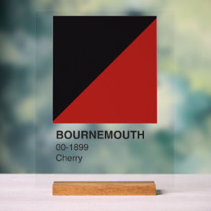 Bournemouth Cherry Red & Black - Clear Background Acrylic Sign