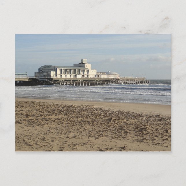 Bournemouth pier in winter postcard (Front)