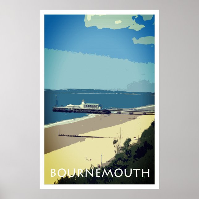BOURNEMOUTH Vintage Style Poster (Front)