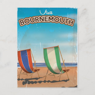 Bournemouth vintage travel poster postcard