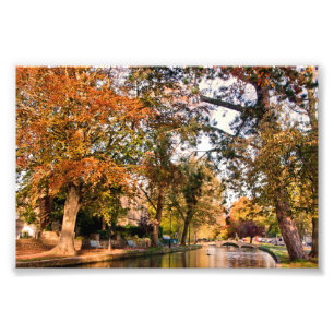 Bourton on the Water Autumn Trees Cotswolds Photo Print