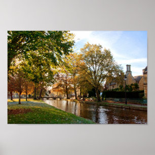 Bourton on the Water Autumn Trees Cotswolds UK Poster