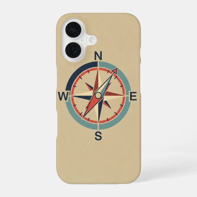 Boussole Nautique Vintage iPhone 16 Case (Back)