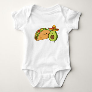 Bout Cute Funny Avocado & Taco  Baby Bodysuit