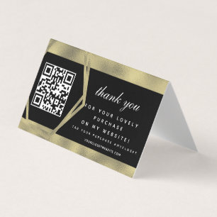 Boutique Beauty Business Thank You Gold QR Card