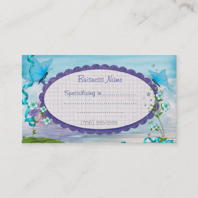 Boutique Blue Representative or Small Business Card (Front)