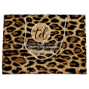 Boutique Branding Leopard Skin Beauty Industry Large Gift Bag