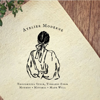 Boutique Branding | Modern Fashion Illustration Rubber Stamp