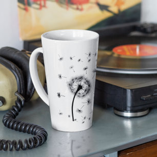 Boutique Cafe Let Go Dandelion Botanical Latte Mug