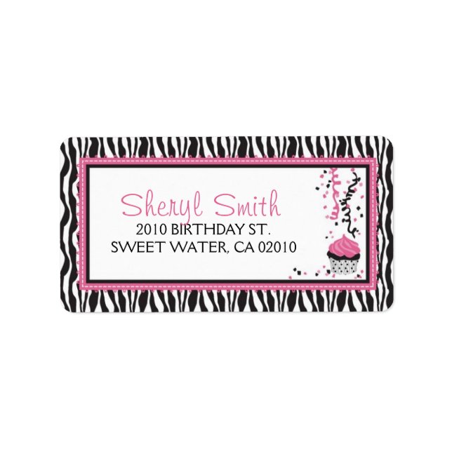 Boutique Chic Cupcake Address Label (Front)
