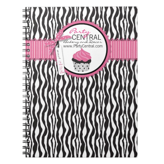 Boutique Chic Cupcake Business Notebook (Front)