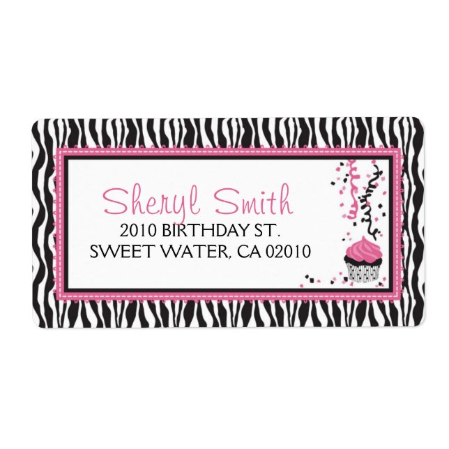 Boutique Chic Cupcake Shipping Label (Front)