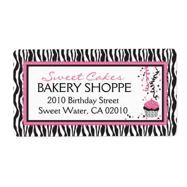 Boutique Chic Cupcakes Business Shipping Label (Front)