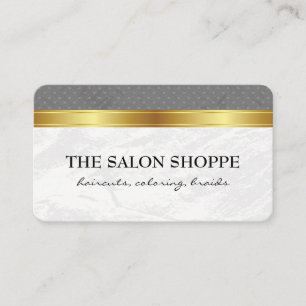 Boutique Dots Gold Trim Business Card