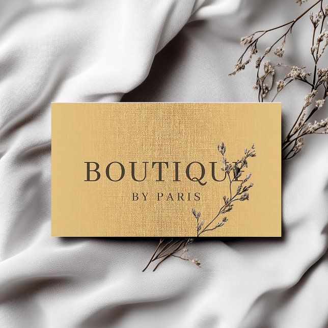 Boutique-Fashion Accessories Gold Linen Card (Perfect for business)