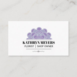 Boutique Flowers Purple Illustrative Flowers Business Card