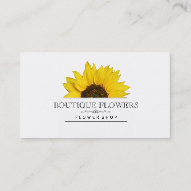 Boutique Flowers | Sun Flower Business Card (Front)