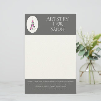Boutique Hair Salon Business Branding Letter Stationery