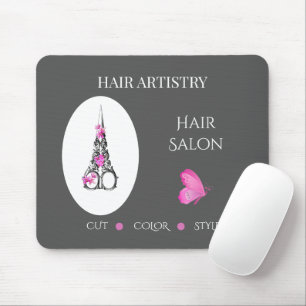 Boutique Hair Salon Business Branding Scissors Mouse Pad