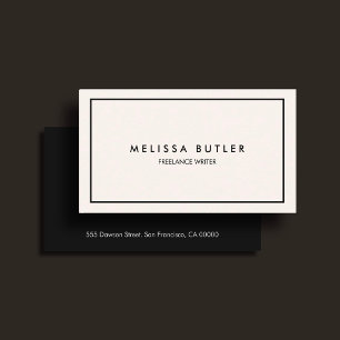 Boutique Minimalist Professional Ivory Beige Business Card