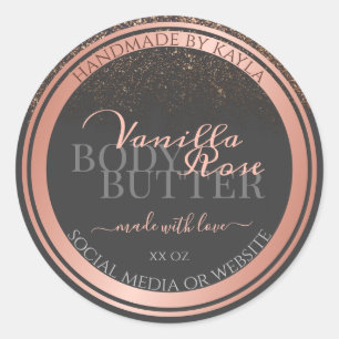 Boutique Product Packaging Labels Grey & Rose Gold