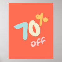 Boutique Sale Sign, Retail Store Signage, 70% Off