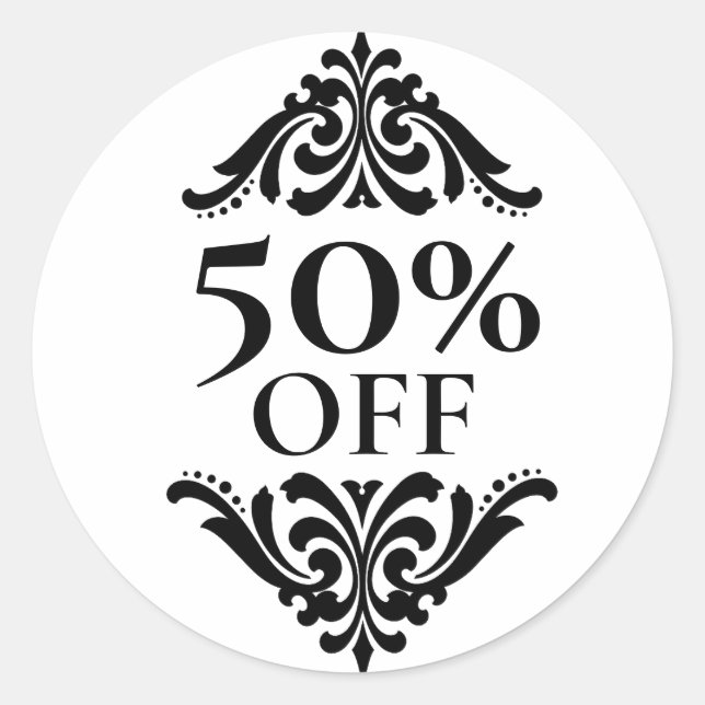 Boutique Shop Business Percent Off Labels (Front)