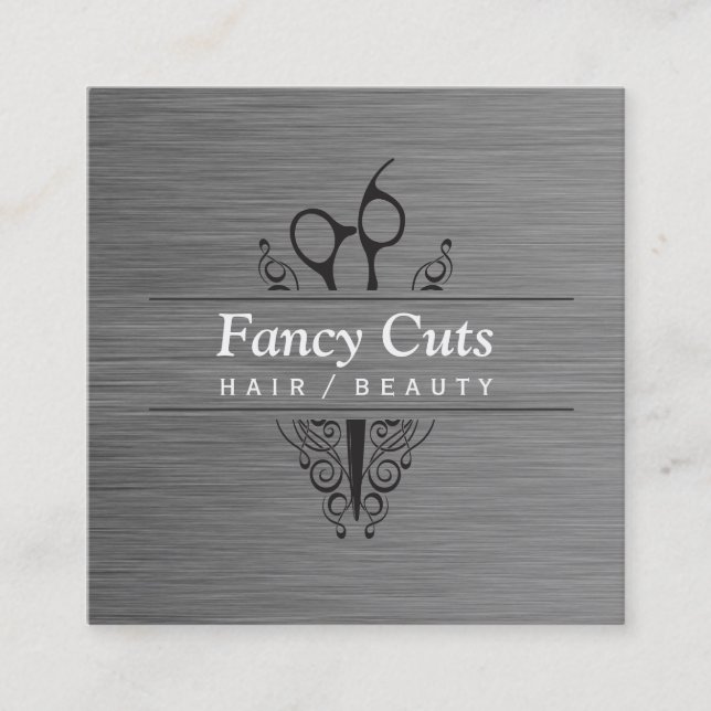 Boutique Steel | Modern Luxe Square Business Card (Front)