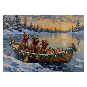 Bouvier des Flandres Christmas Boat Holiday Cutting Board