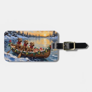 Bouvier des Flandres Christmas Boat Holiday Luggage Tag