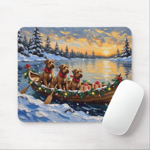 Bouvier des Flandres Christmas Boat Holiday Mouse Pad