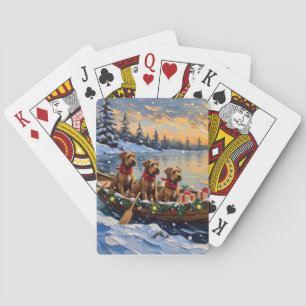 Bouvier des Flandres Christmas Boat Holiday Playing Cards