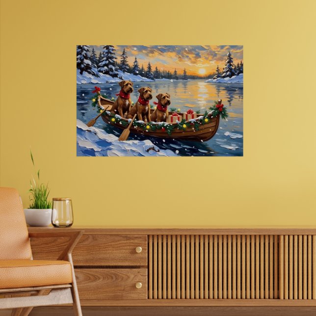 Bouvier des Flandres Christmas Boat Holiday Poster (Living Room 2)