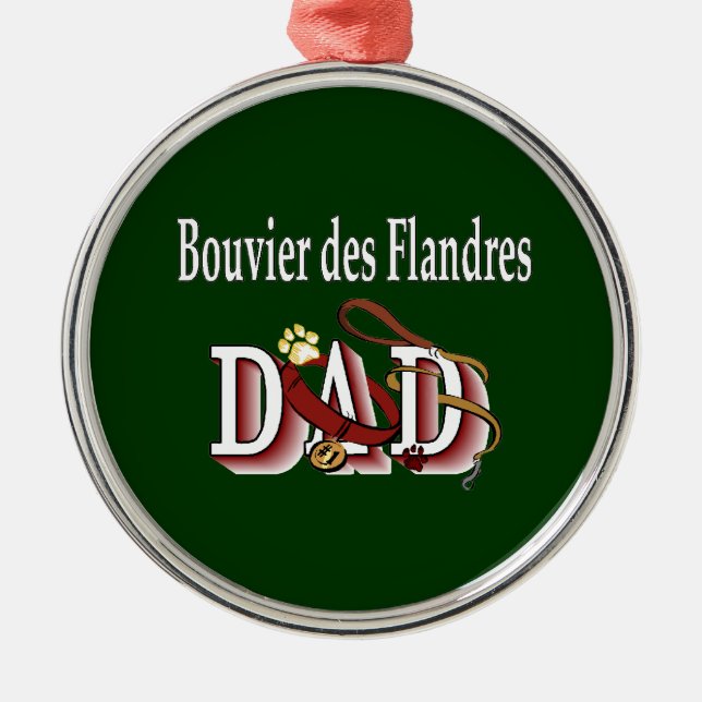 Bouvier des Flandres Dad Metal Tree Decoration (Front)