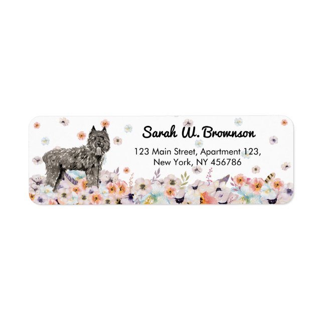 Bouvier Des Flandres Dog Breed Return Address Label (Front)