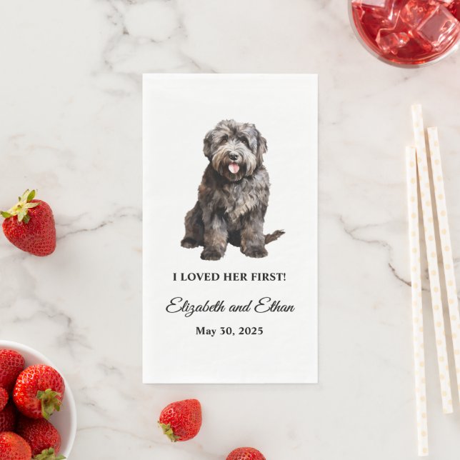 Bouvier des Flandres Dog Wedding Dinner Napkin (Insitu)