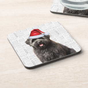 Bouvier des Flandres Dog Woof Word Art Holiday Coaster
