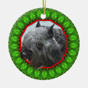 Bouvier des Flandres Happy Howliday Ceramic Ornament