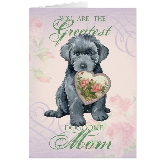 Bouvier des Flandres Heart Mum Card (Front)