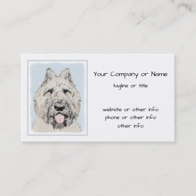 Bouvier des Flandres Painting - Original Dog Art Business Card (Front)
