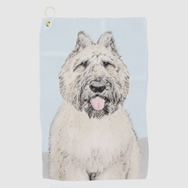 Bouvier des Flandres Painting - Original Dog Art Golf Towel (Front)