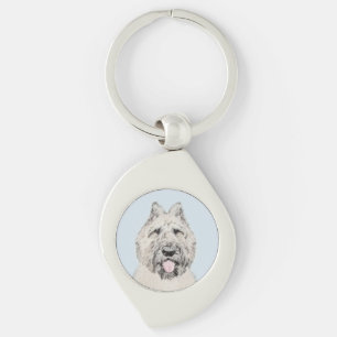 Bouvier des Flandres Painting - Original Dog Art Key Ring