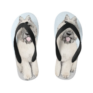 Bouvier des Flandres Painting - Original Dog Art Kid's Thongs